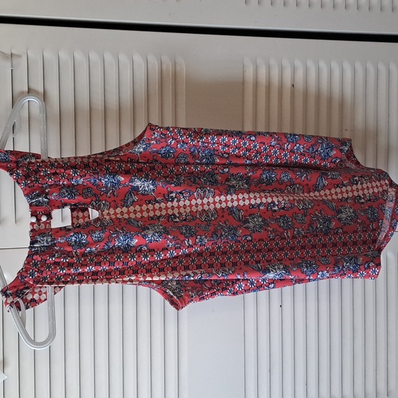 NWOT Sz M Orange/ Navy/White Sleeveless w cutout near neckline - Picture 7 of 8